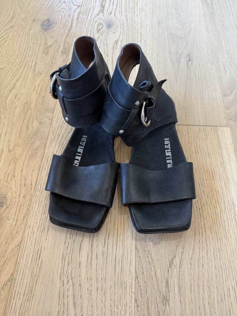 AS98 As 98 Black Leather Gladiator Sandals High Top Ankle Straps EU 39 8 Shoes